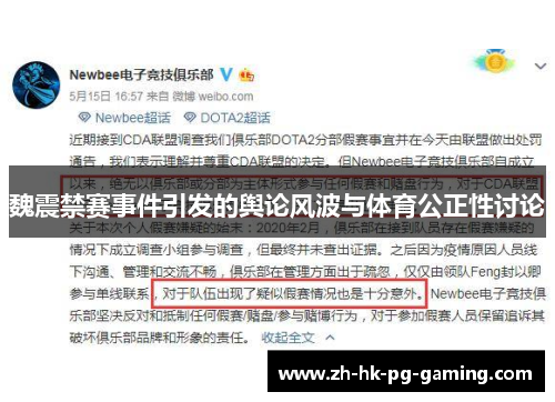 魏震禁赛事件引发的舆论风波与体育公正性讨论