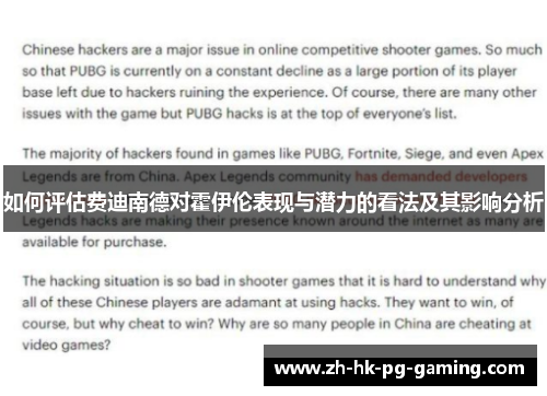 如何评估费迪南德对霍伊伦表现与潜力的看法及其影响分析